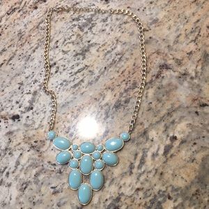 Aqua blue statement necklace